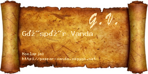 Gáspár Vanda névjegykártya